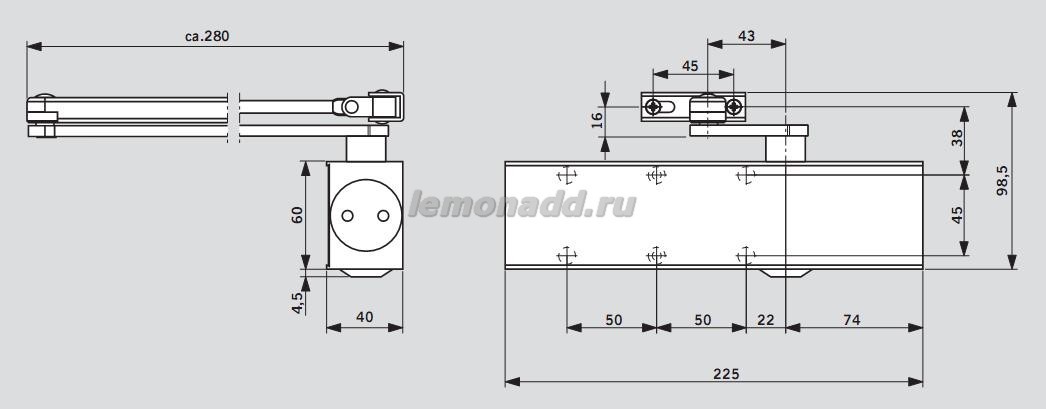 DORMA TS 73V размеры