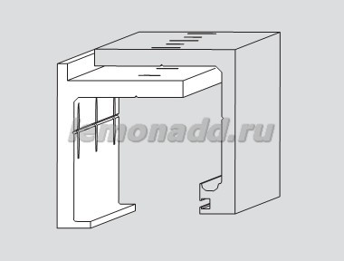 DORMA Agile 50 угловой профиль для крепления трека к стене
