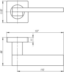 Ручка раздельная SENA SQ002-21SN-3 матовый никель