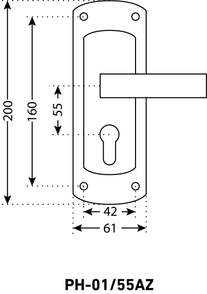 АЛЛЮР РН-01/55AZ GP латунь 55мм Комплект ручек (24)