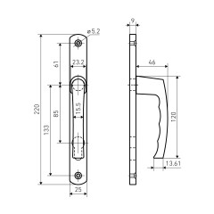 БУЛАТ РФ 85.25.01.8017 УРАЛ-М корич. м/о 85 &quot;под пальчики&quot; для узкопр. Комплект ручек (30)