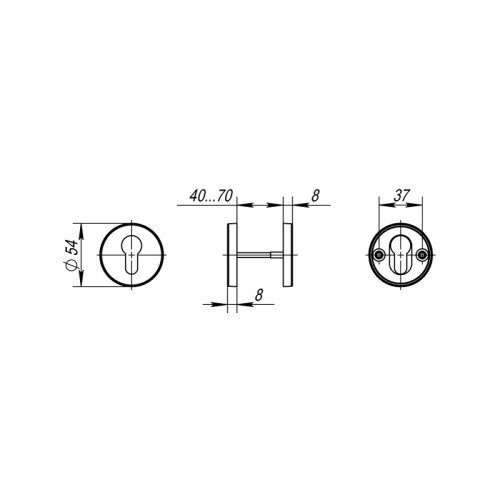 Накладка под цилиндр ET.R.DSS304-02 (DSS-02-ET) INOX 304