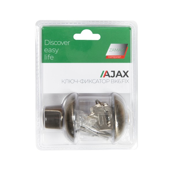 Ручка поворотная с фиксацией ключом BK6.FIX.JR AB-7 бронза