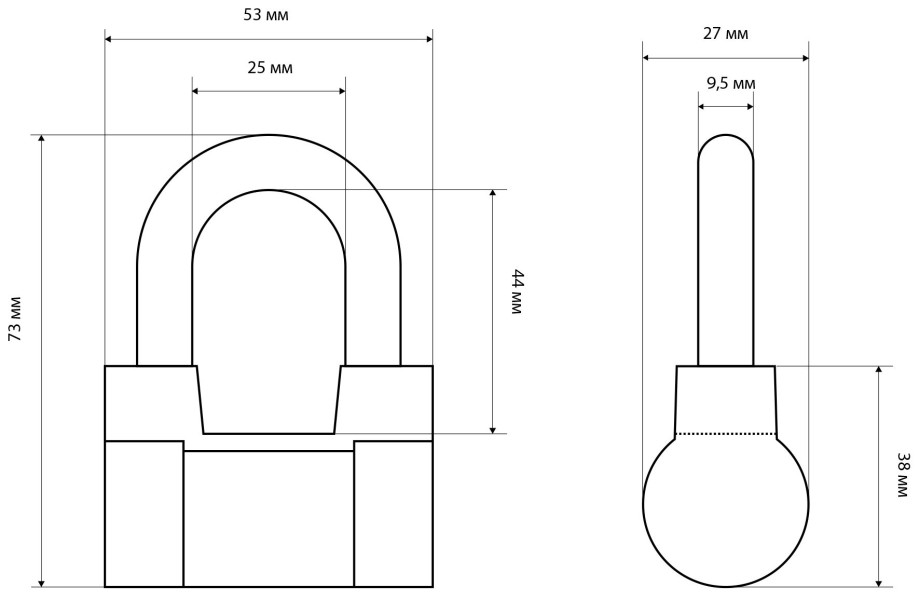 СТАНДАРТ AL-660 d9,5мм ЕВРОПАКЕТ Замок навесной (120,30,15)