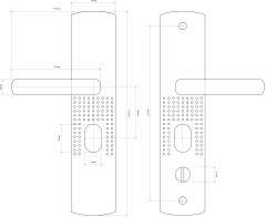 СТАНДАРТ РН-СТ222-L универс. для кит. металл. дверей левая Комплект ручек (12)