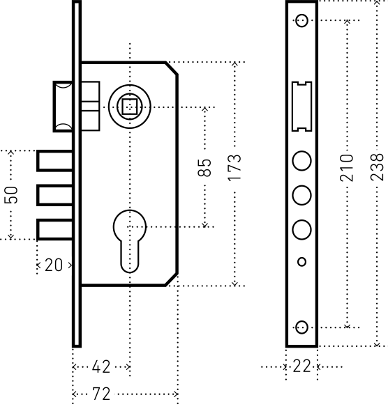 АЛЛЮР ЗВ4-85А ПАКЕТ Замок врезной б/руч (20)