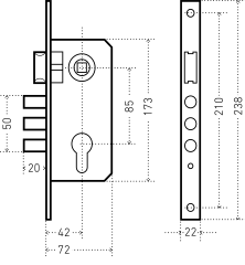 АЛЛЮР ЗВ4-85А ПАКЕТ Замок врезной б/руч (20)