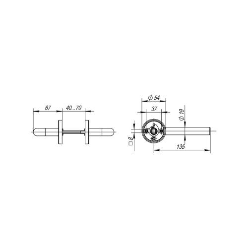 Ручка раздельная R.DSS201-0203/19 (8х110 мм) INOX 201