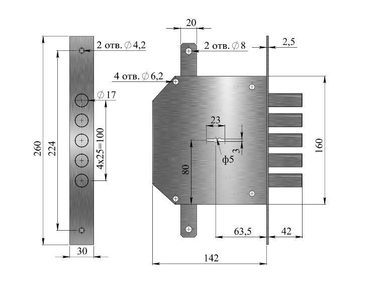 Герион "Эталон Т" с тягами 5кл Замок врезной тяж.(9)