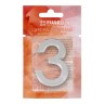 Цифра "3" самоклеящаяся ABS (50х37) (FUARO) CP хром
