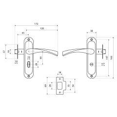 СТАНДАРТ ЗЩД 132/50 R SN правая мат.никель с фиксацией Защёлка (30)