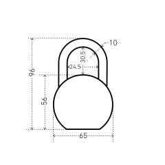 БУЛАТ ВС6-Т65МХ (ВС1С-865) хром d10,5 мм. 5 перф. кл. Замок навесной (24,6)