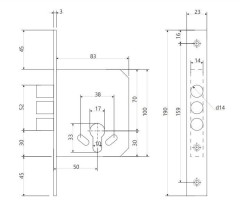 Апекс 91/60-CR  5кл  Замок врезной б/руч (28,7)