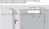 DORMA TS 83 AC EN 3-6 установка с обратной стороны петель (в скобках размер для версии EN7)