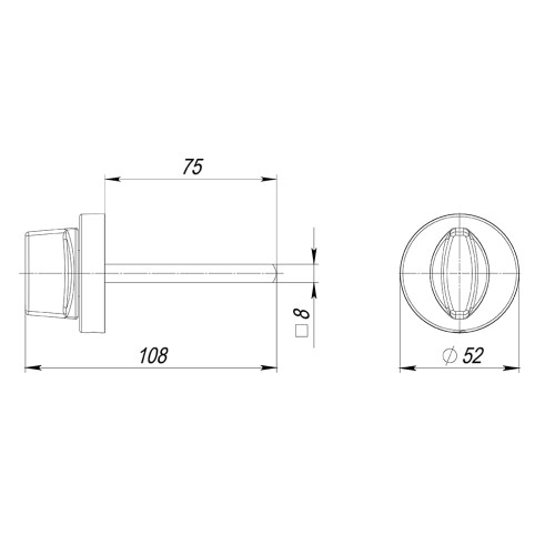 Ручка поворотная BKW8.R.URB52 (BKW8/URB) SN-3 матовый никель