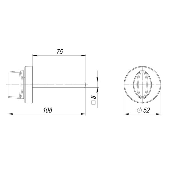 Ручка поворотная BKW8.R.URB52 (BKW8/URB) SN-3 матовый никель