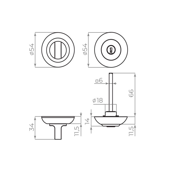 Ручка поворотная с фиксацией ключом BK6.FIX.JR WH-19 белый