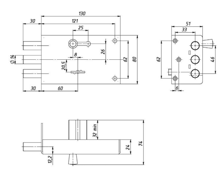 Сенат ЗНС 3-2 3кл б/о Соболь 122 Замок накладной (10)