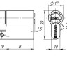 Цилиндровый механизм R600/80 mm-BL (35+10+35) PB латунь 5 кл. БЛИСТЕР