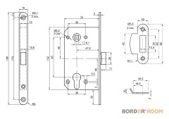 Рязань BORDER ROOM хром (хедер) 81802 Защелка (30)