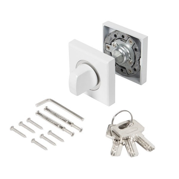 Ручка поворотная с фиксацией ключом BK6.FIX.JK WH-19 белый