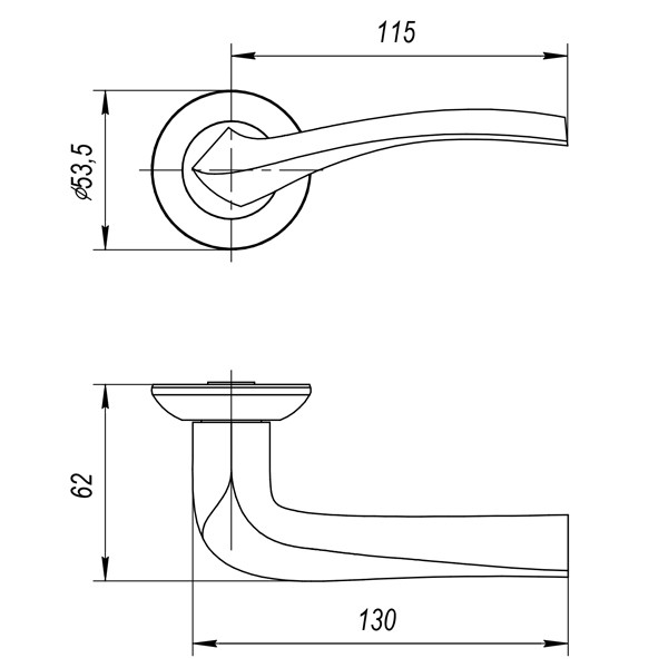 Ручка раздельная R.JR54.GLORIA (GLORIA JR) CF-17 кофе