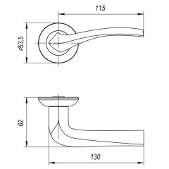 Ручка раздельная R.JR54.GLORIA (GLORIA JR) CF-17 кофе