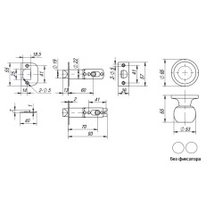 Ручка защелка DK672 BL-PS (6072 BL-P) (без фик.) черный
