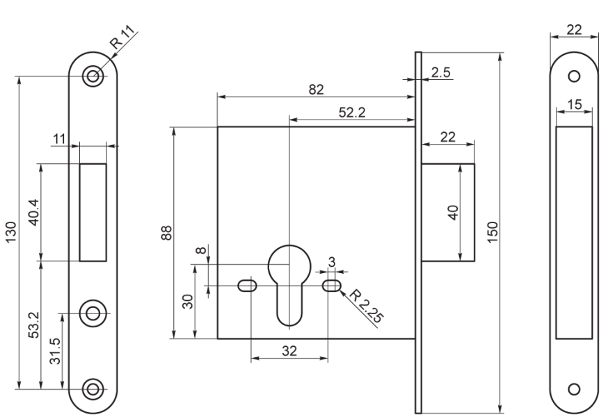 Рязань ЗВ 1-2БМ/01 СП.КН -005 без ЦМ 89700 Замок врезной (20)