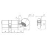 Цилиндровый механизм Z3002Knob60(25+10+25) с вертушкой CP хром
