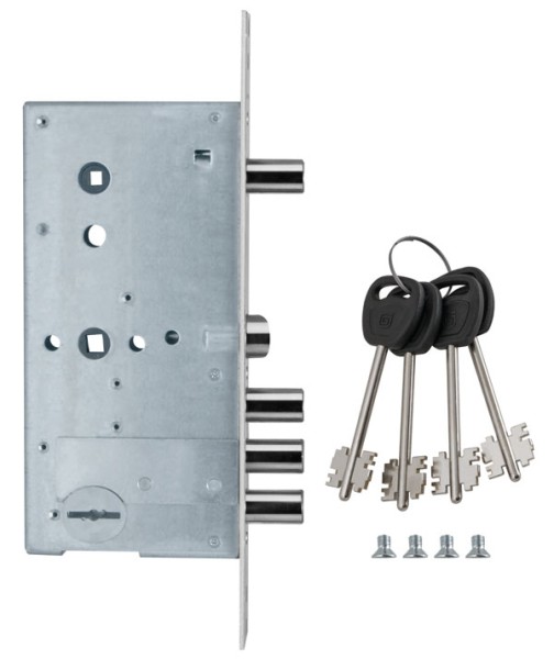 Замок врезной сувальдный с задвижкой и защёлкой ЗВ 50.15, 4 кл. /123:159/