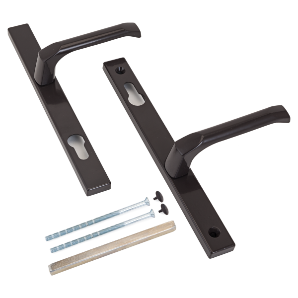 ЛДМ DHS 92/1 CLIO тем.корич. RAL (8019) для узкопроф.замков м/о 92 Комплект ручек (40,30,10)