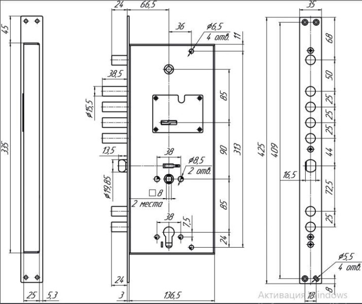 Балашиха ЗВ13 374.0.1 2-х кл  б/о ЗЩЗД Замок врезной тяж (5)