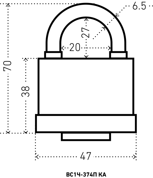 АЛЛЮР ВС1Ч- 374П KA Тип2 всепогодный с одной секр. 3кл.d6,5мм Замок навесной (72,6)