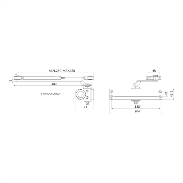 БУЛАТ Доводчик дверной ULTIMATE ДД-120 A-C (60-140 кг) коричневый, морозостойкий(10)