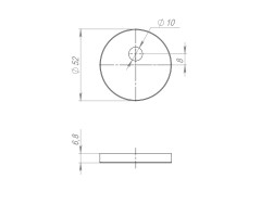 Накладка на шток цилиндра ESC.O.RLR/R.486 SSG-39 сатинированное золото (1шт.)