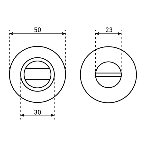 Сантехническая завертка к ручкам СТАНДАРТ 01WC SS INOX нержавеющая сталь (60,3)