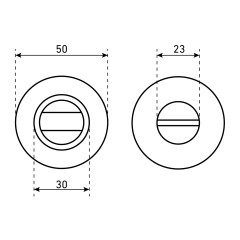 Сантехническая завертка к ручкам СТАНДАРТ 01WC SS INOX нержавеющая сталь (60,3)