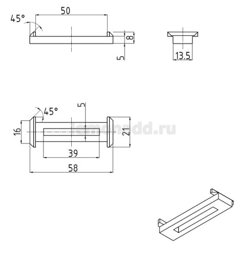 dormakaba DK-01 ответная планка для шпингалетов AL-01 и AL-02