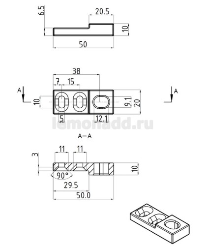 dormakaba DK-01 ответная планка для шпингалетов AL-01 и AL-02