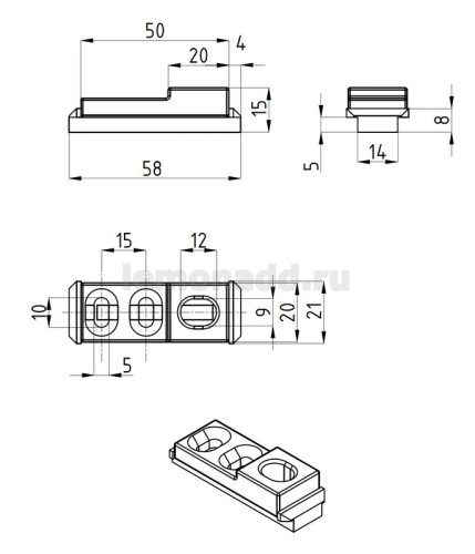dormakaba DK-01 ответная планка для шпингалетов AL-01 и AL-02