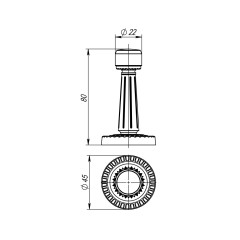 Упор дверной настенный DH033 CL/AS-9 Античное серебро