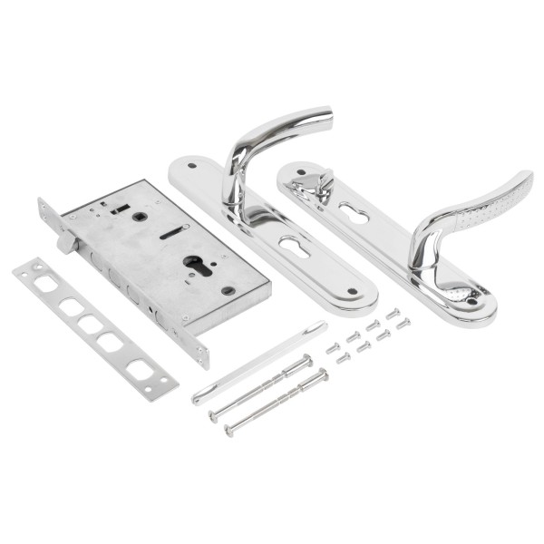 БУЛАТ ЗВ 4-4B.60.80.01.04-R АЛЬФА хром без ц/м (ЗВ4-0526R) Замок врезной с/руч (10)