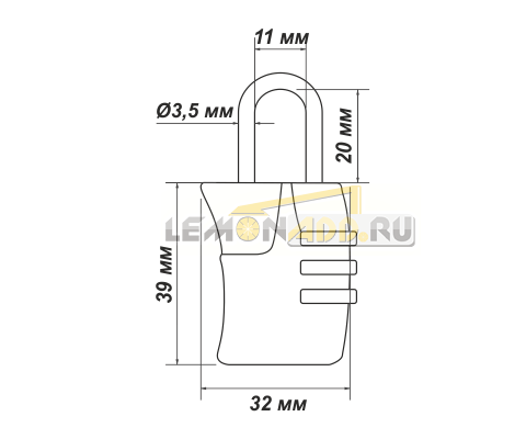 Навесной кодовый замок для чемодана 505