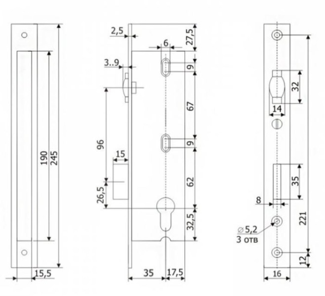 Гардиан PROFI 35.11Р.16 б/о без ц/м с/ролик.ЗЩ Замок врезной б/руч (15)