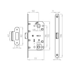 Защелка врезная PLASTLP96WC-50/IND SN мат.никель (кратно коробке 30 шт)