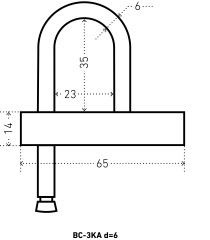АЛЛЮР ВС-3КА d=6мм одна секретность (без паспорта) Замок навесной (160,20)
