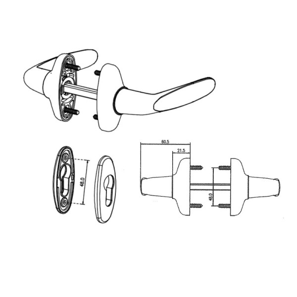 Комплект овальных накладок на цилиндр dormakaba BREMEN
