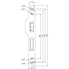 Корпус врезного замка c защёлкой METLH25-50 Box (LH 25-50) GP золото