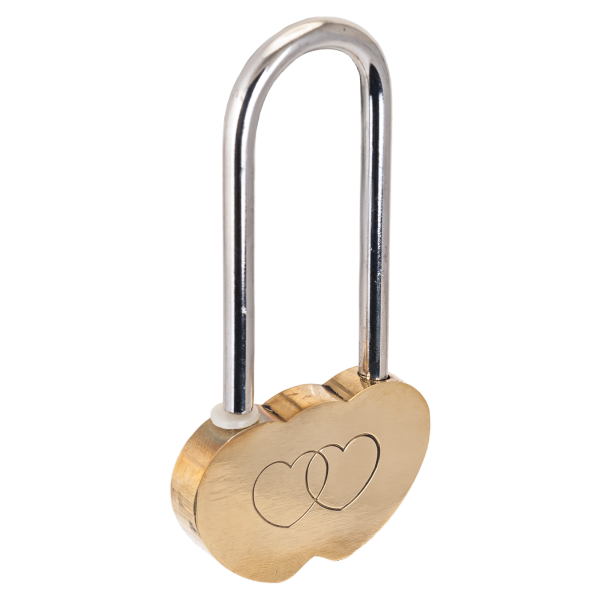 АЛЛЮР сувенирный "СЕРДЕЧКО" латунь БЛИСТЕР 2 декор. ключа Замок навесной (216,144,24)